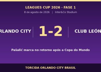 Placar de Orlando City 1 a 2 Club Leon pela Leagues Cup 2026